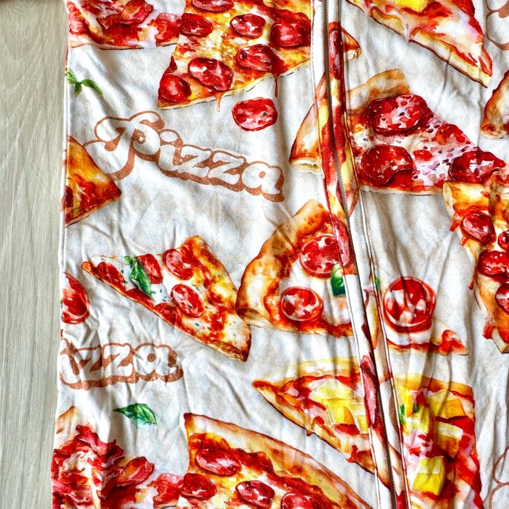 Bums & Roses Little Pizza Heaven Convertible One Piece Sz 2 NWOT Bamboo unisex - Picture 4 of 8